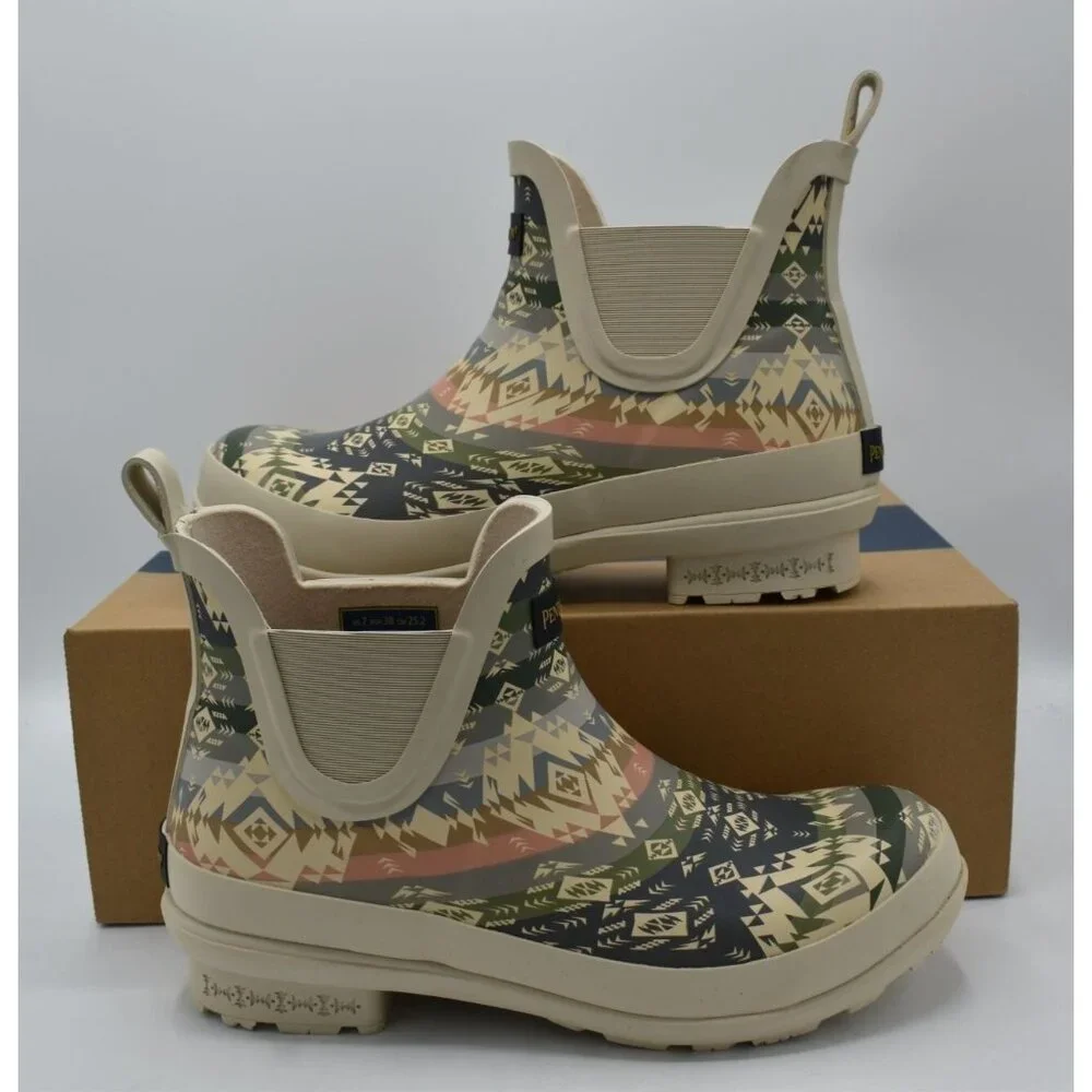 Pendleton‎ Womens Size 7 Agate Beach Fog Waterproof Chelsea Rain Boots Shoes